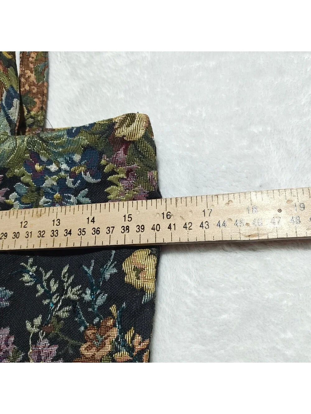 Vintage maximalist floral carpet shoulder bag with sequin embellishments